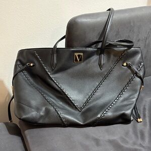 Victoria's Secret Black Tote with Gold Details